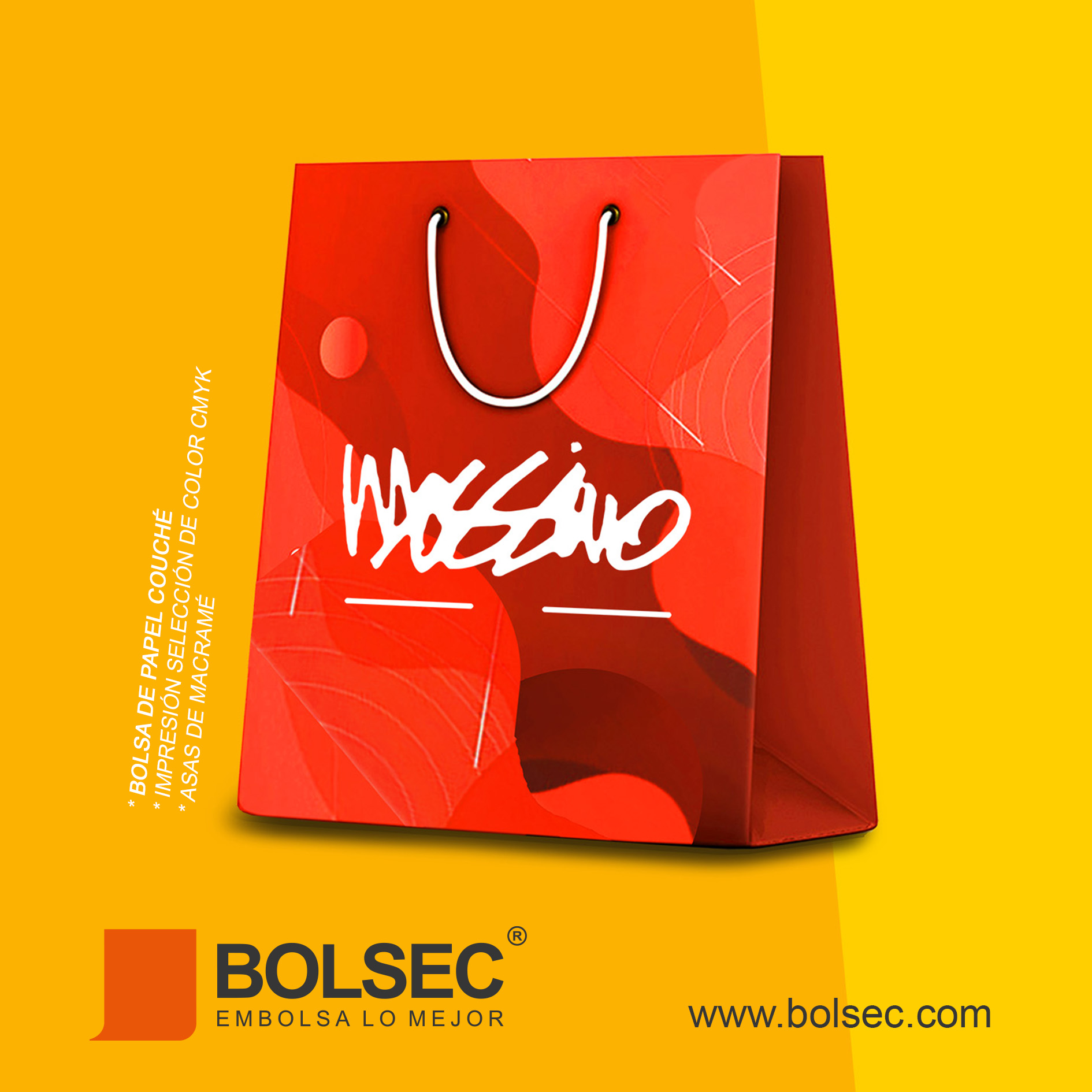 fabricante de bolsas de papel con asas de agujeta