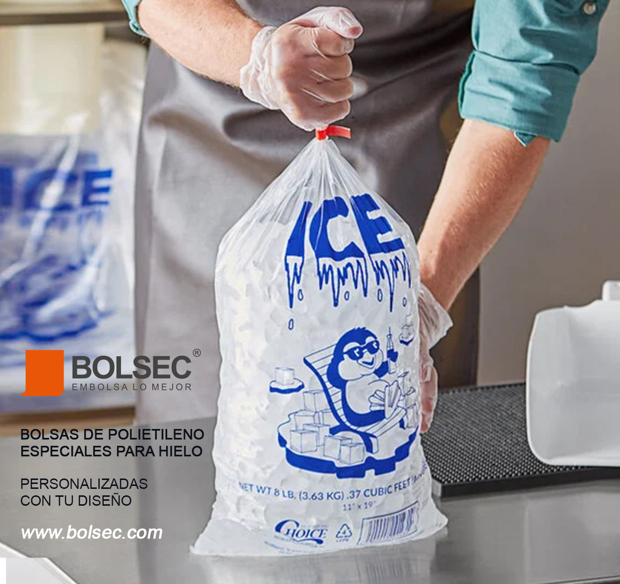 bolsas de polietileno para hielo con impresion